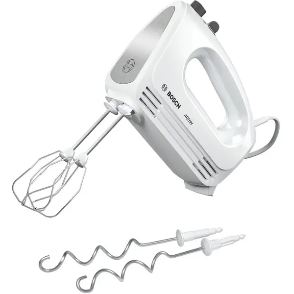 BOSCH Mixer de mana Bosch MFQ24200, 400W, 4 viteze + Turbo, Alb/Inox