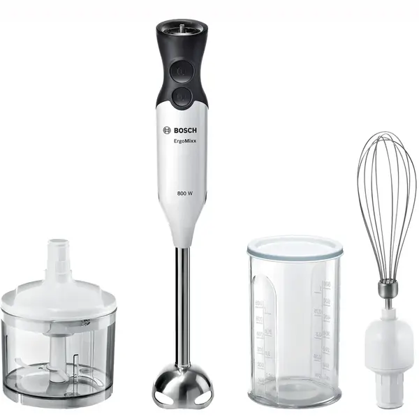 BOSCH Mixer vertical Bosch ErgoMixx MS6CA4150, 800 W, 12 viteze+Turbo, Minitocator, Tel, Vas gradat, Cutit Quattro Blade, Alb-Antracit