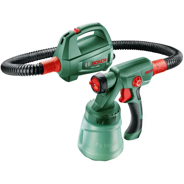 BOSCH Pistol de vopsit Bosch PFS 1000, 0603207000, 410 W, 800 ml capacitate rezervor, 100 ml/min capacitate pompare, 1.3 m lungime furtun, duza pentru vopsele, Verde