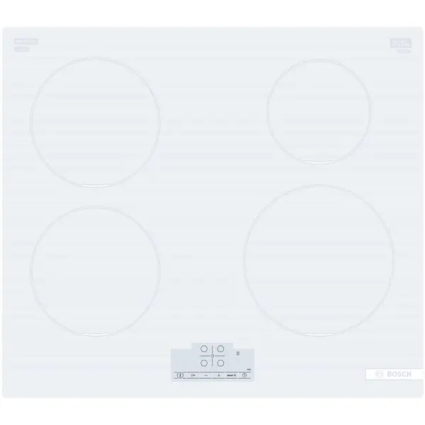 BOSCH Plita electrica Bosch PUE612BB1J, Inductie, 4 zone de gatit, 60 cm, control tactil, Alb