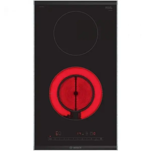 BOSCH Plita incorporabila Bosch PKF375FP2E, Vitroceramica, 2 zone de gatit, HighSpeed, 30 cm, Negru