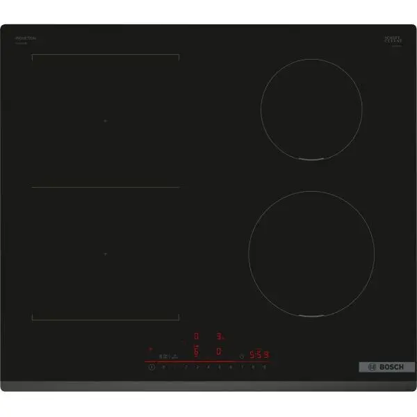 BOSCH Plita incorporabila Bosch PVS631HB1E, Inductie, 4 zone de gatit, Combi Zone, Power Boost, Home Connect, 60cm, Negru