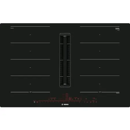 BOSCH Plita incorporabila Bosch PXX801D67E, Inductie, Sistem ventilare integrat, 4 zone de gatit