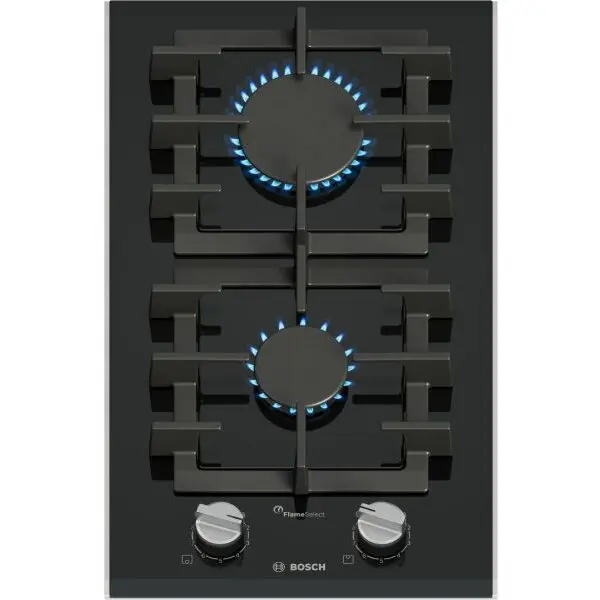 BOSCH Plita pe gaz BOSCH Domino Seria 8 PRB3A6I40, 30cm, Vitroceramica, Neagra