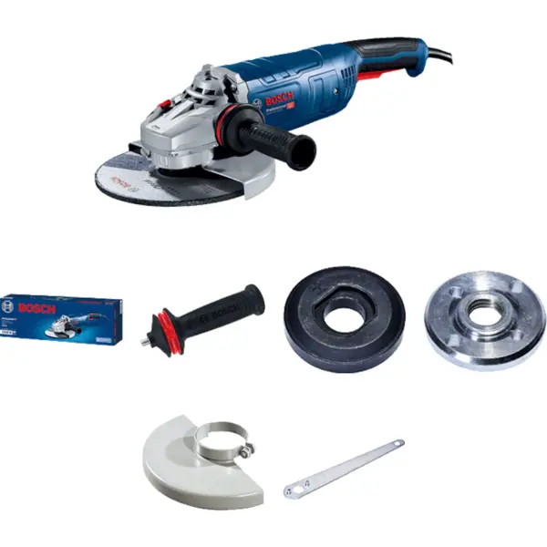 BOSCH Polizor unghiular Bosch Professional 06018C3100, 2400 W, 6500 RPM, 230 mm diametru disc, M14 arbore, capac protectie, cheie pentru splinturi, flansa de prindere, maner suplimentar, piulita de strangere