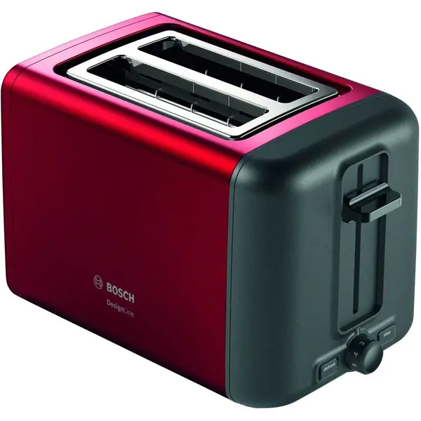 BOSCH Prajitor de paine Bosch DesignLine TAT3P424, 970W, 2 felii, rosu