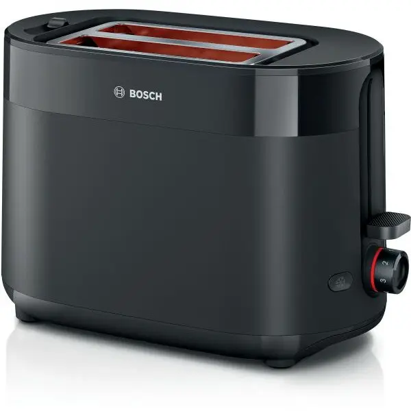 BOSCH Prajitor de paine BOSCH MyMoment TAT2M123, 2 sloturi, Dezghetare, Incalzire, Gratar chifle, High Lift, Negru