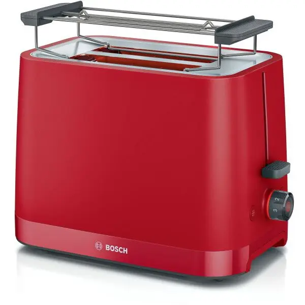 BOSCH Prajitor de paine compact Bosch TAT3M124, setari pt decongelare si incalzire, suport pt incalzire chifle; high lift; oprire automata; rumenire uniforma; fara BPA pt elemente plastic; Rosu