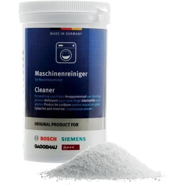 BOSCH Pudra de curatare BOSCH 00312506, Pentru masinile de spalat rufe, inlatura mirosurile si depunerile de detergent, 250g, 1 flacon - 1 aplicare, Recomandat o data la 3 luni