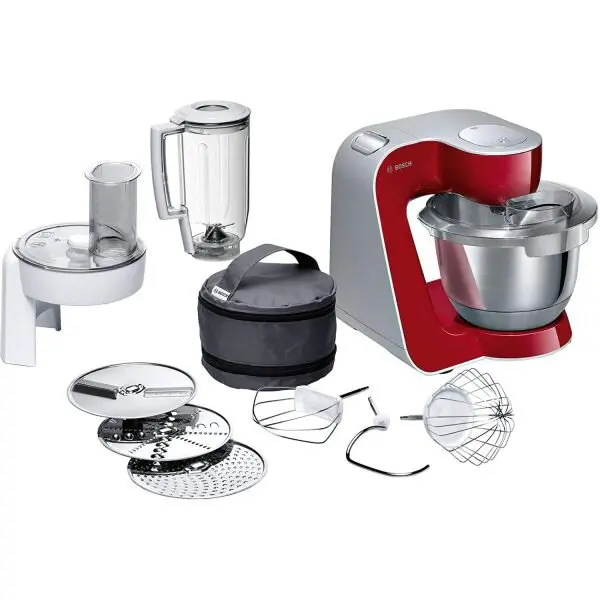 BOSCH Robot de bucatarie Bosch MUM58720, 1000 W, Bol Inox 3.9 l, blender 1.25 l, 7 viteze+impulse, mixare planetara 3D, rosu