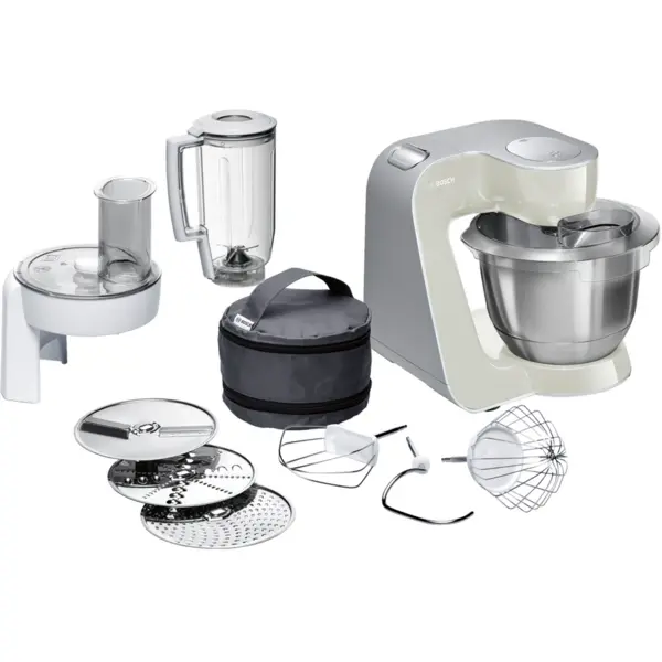 BOSCH Robot de bucatarie Bosch MUM58L20, 1000 W, 7 trepte, 3.9 l, Alb-Argintiu