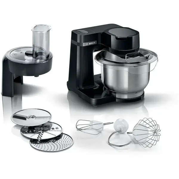 BOSCH Robot de bucatarie Bosch MUMS2EB01, 700W, 4 trepte, bol de amestecare din otel inoxidabil, negru