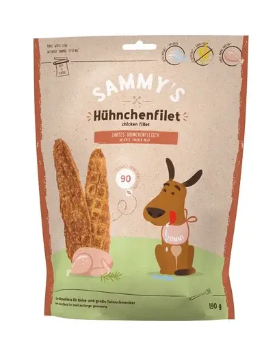 BOSCH SAMMY’S Chicken Fillets Recompense pentru caini de talie mica si mare, fileuri de pui 90 g