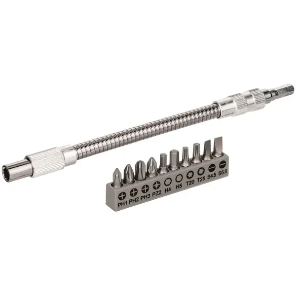 BOSCH Set 10 biti pentru insurubare Bosch, 25 mm, prelungitor flexibil 200 mm
