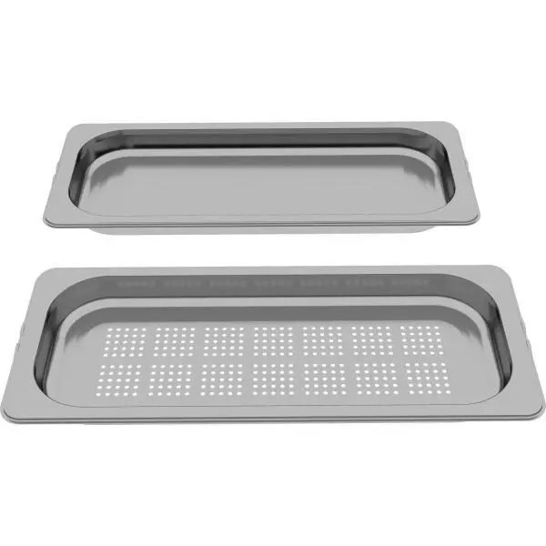 BOSCH Set 2 tavi inox BOSCH FullSteam M HEZ66D52W - 17008715, O tava medie perforata, O tava medie neperforata
