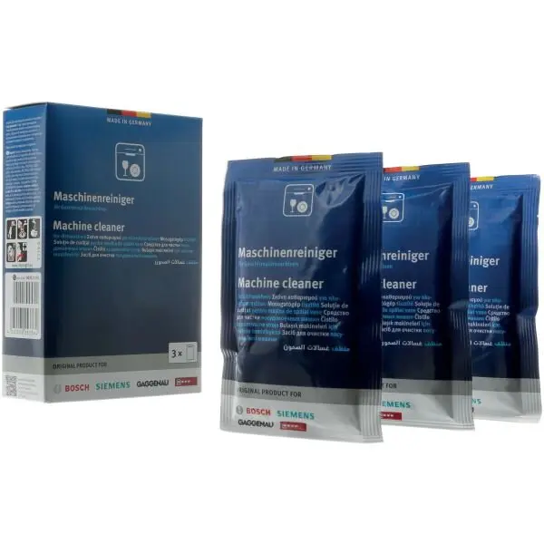 BOSCH Set 3 plicuri Bosch pentru masinile de spalat vase, inlatura eficient grasimea, amidonul si reziduurile de proteina, curata eficient furtunurile si pompa