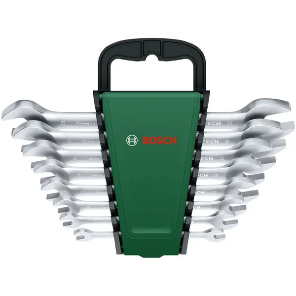 BOSCH Set 8 chei fixe capat dublu Bosch 1600A03HM8, de la 6 la 22 mm, suport, Argintiu