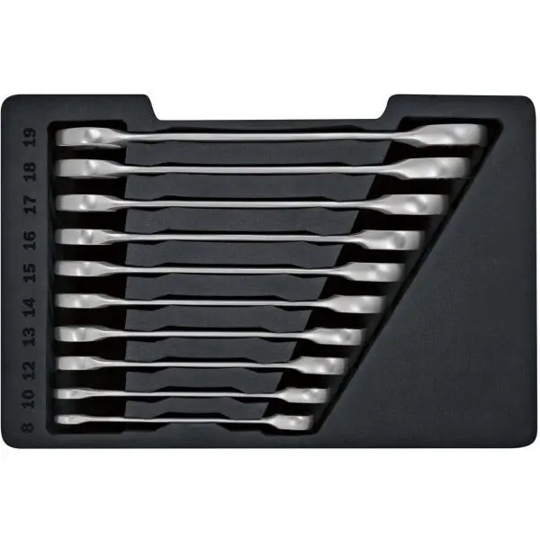 BOSCH Set de 10 chei cu clichet BOSCH 1600A02AU0, dimensiuni 8-19 mm, pentru spatii inguste