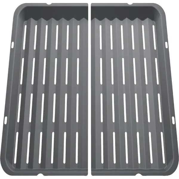 BOSCH Set de 2 tavite despicate tip gratar BOSCH HEZ625071 - 00577715, Pot fi folosite in tavi universale pentru creveti sau peste la gratar, Ideale ca tavite pentru chipsuri, DW safe, 650g, Antracit