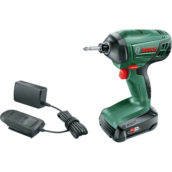 BOSCH Surubelnita cu impact pe acumulator Bosch PDR 18 LI, 18 V, 1.5 Ah, 130 Nm, 2600 RPM, 3200 percutii/min, 1 acumulator, incarcator, Verde