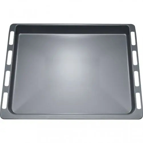 BOSCH Tava emailata BOSCH HEZ331003 - 00574909, L46.5cm, l37.5cm, H2.9cm, G1.3kg, Recomandata pana la 250°C, DW Safe, Sigura pentru piroliza, Grey