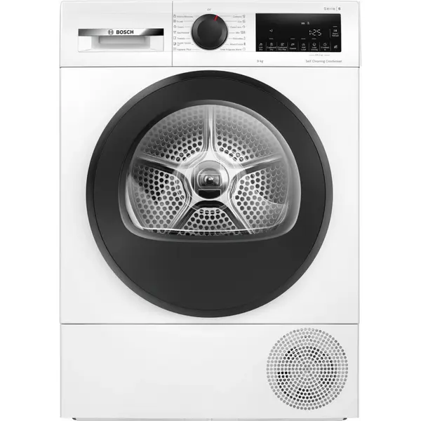 BOSCH Uscator de rufe Bosch Seria 6 WQG24501BY, 9 kg, Pompa de caldura, Auto Dry, Sensitive Drying System, Clasa D, Alb