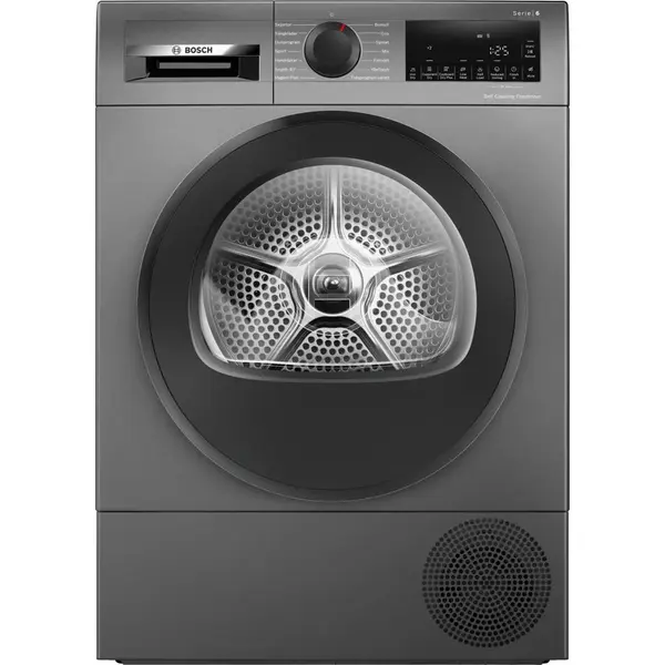 BOSCH Uscator de rufe cu pompa de caldura Bosch WQG245DXSN, 9 Kg, clasa energetica C, sistem uscare condensare, adancime 68 cm, Gri
