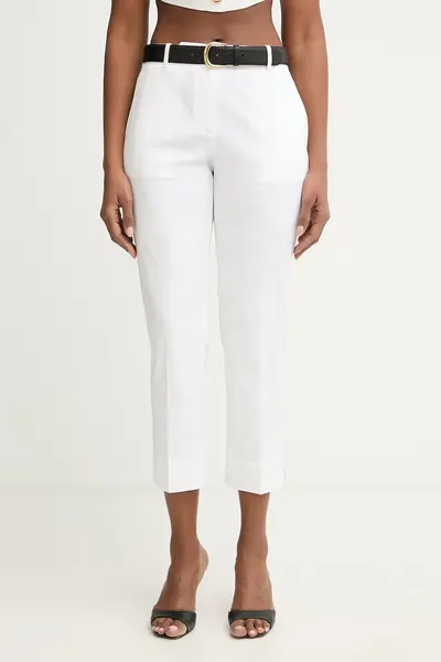BOSS pantaloni carrot pentru femei, din bumbac cu elastan Tapria-Crop2