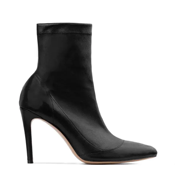 Botine Mia din Piele Elastica, Negre - 37 / 8 cm