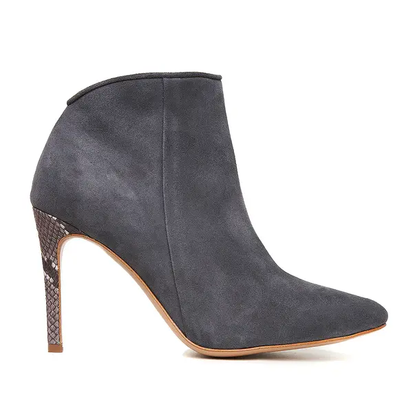 Botine Sara Piele Intoarsa, Gri - 37 / 8 cm