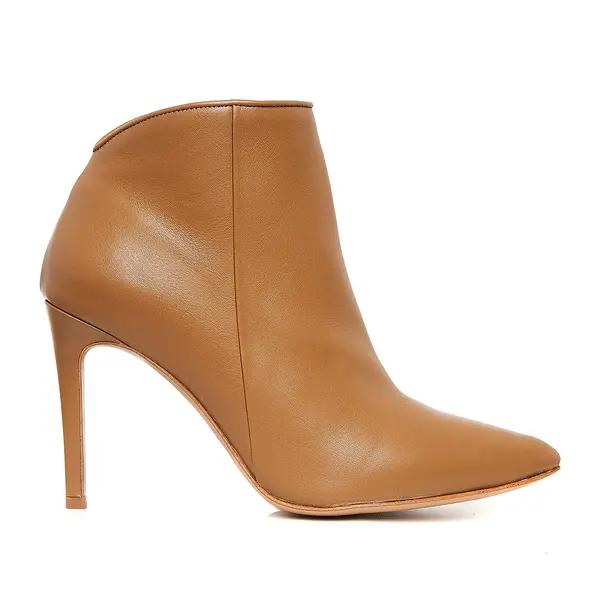 Botine Sara Piele Naturala, Caramel - 41 / 9.5 cm