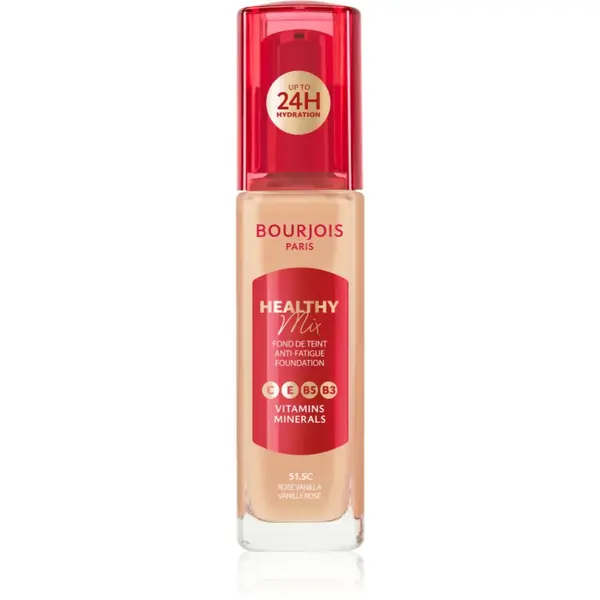 Bourjois Healthy Mix makeup radiant cu hidratare 24 de ore culoare 51.5C Rose Vanilla 30 ml
