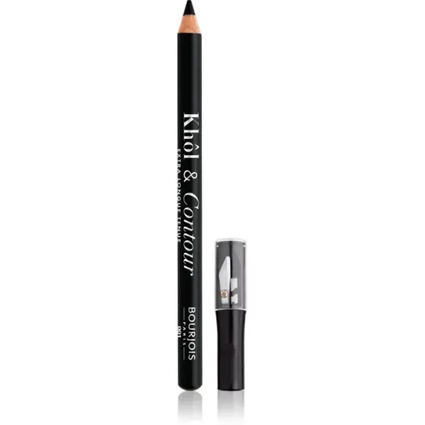 Bourjois Khôl & Contour Extra Longue Tenue dermatograf persistent cu ascutitoare culoare 001 Noir-issime 1,2 g