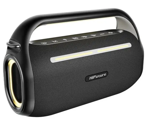 Boxă karaoke HiFuture - MusicBox100, IPX4, 2 microfoane, neagră