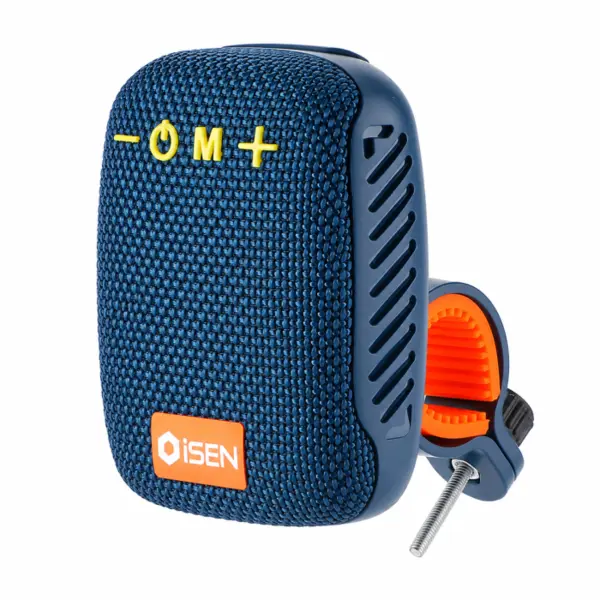 Boxa Portabila Bluetooth iSEN 392, Albastru Inchis, Montare Rapida pe Ghidon Bicicleta sau Trotineta Electrica, 5W, TWS, Bluetooth 5.3, IPX5, Sunet Stereo 360 , Suport Inclus