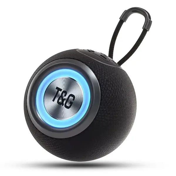 Boxa portabila, Bluetooth, Sunet surround 360, RGB, 1200mah, Negru - Default Title