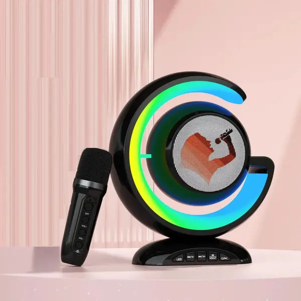 Boxă Portabilă cu Microfon Wireless, Lumină LED și Sunet Dinamic – Party Karaoke 3 în 1