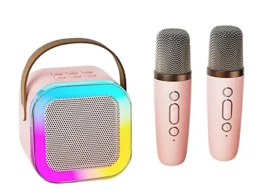 Boxa portabila karaoke K12 cu 2 microfoane incluse