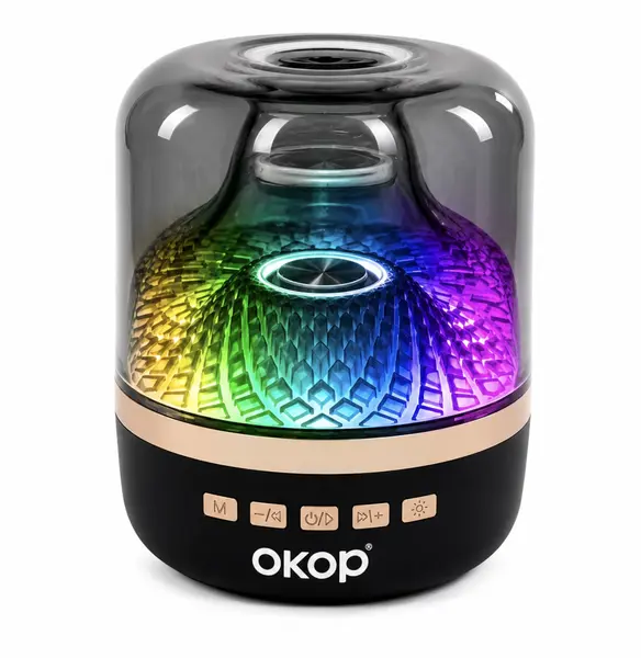 Boxa portabila KP 823 bluetooth 5W lumina LED RGB sunet 360 radio FM USB baterie 800mAh