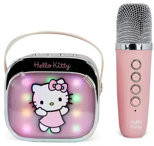 Boxa portabilă OTL Technologies - Hello Kitty PopSing Karaoke Speaker & Microphone, roz