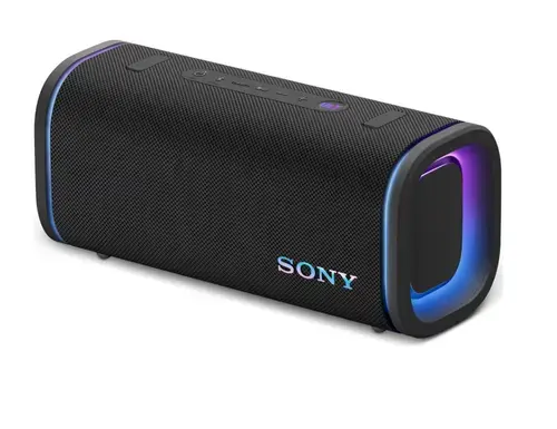 Boxa portabila Sony ULT FIELD 5 SRS-ULT50B, Bluetooth 5.3, 2 moduri ULT Power Sound, Lumini 360, Autonomie 25 ore, Rezistenta la apa IP67 (Negru)