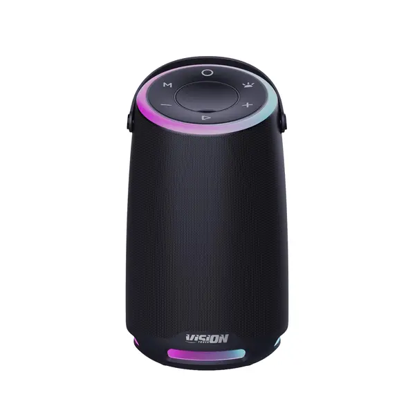 Boxa portabila Vision Touch VFPS01N, 35W, Lumini ambientale, Bluetooth, Negru