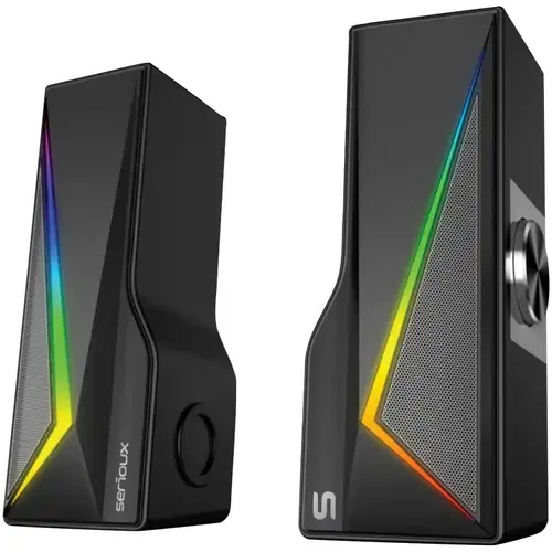 Boxe Gaming 2.0 Serioux Blys X167, Iluminare RGB, Bluetooth (Negru)