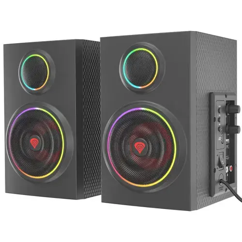 Boxe Wireless 2.0 Genesis Helium 300BT, 24W RMS, Bluetooth 5.0, iluminare ARGB (Negru)
