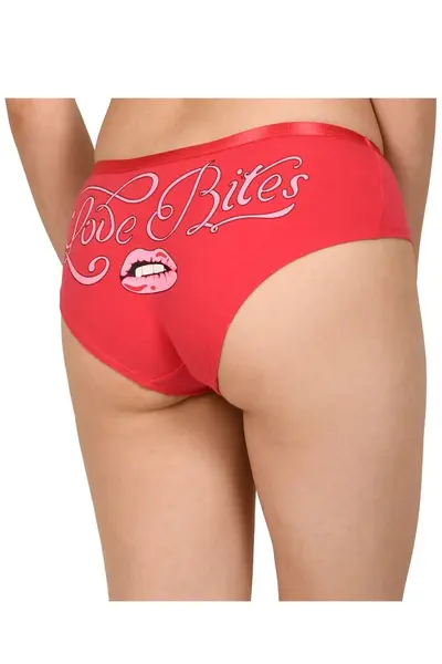Boxeri bumbac cu imprimeu LOVE BITES, Lemila (Culoare: Siclam, Marime chilot: L)