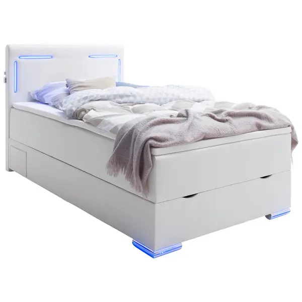 Boxspring, 120/200 cm, alb