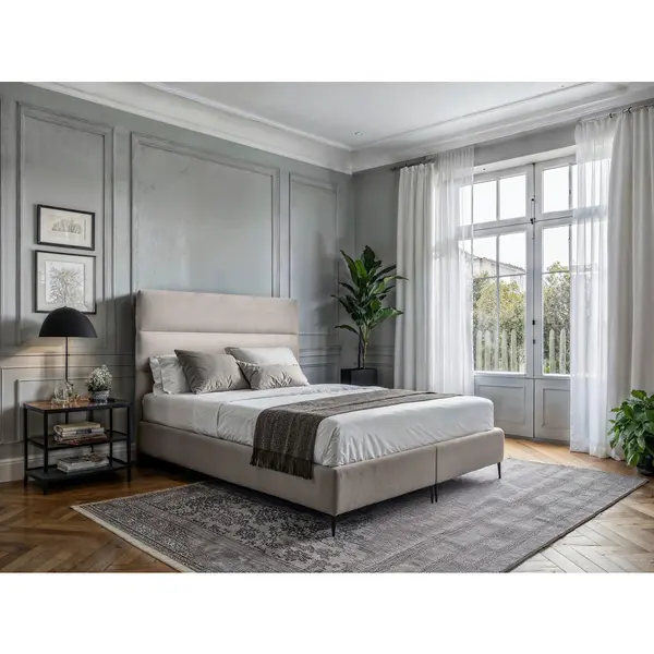 Boxspring, 140/200 cm, crem