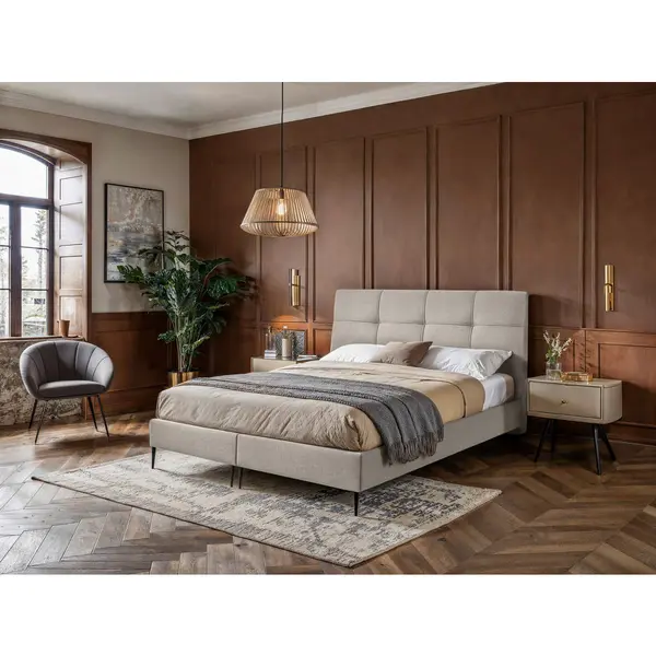 Boxspring, 140/200 cm, crem