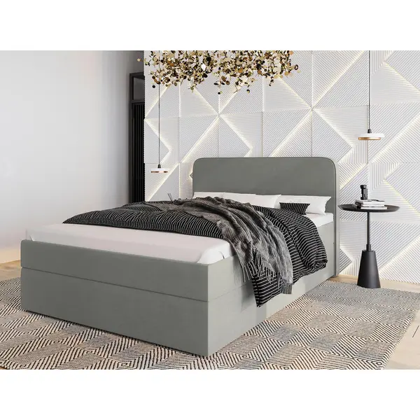 Boxspring, 140/200 cm, gri