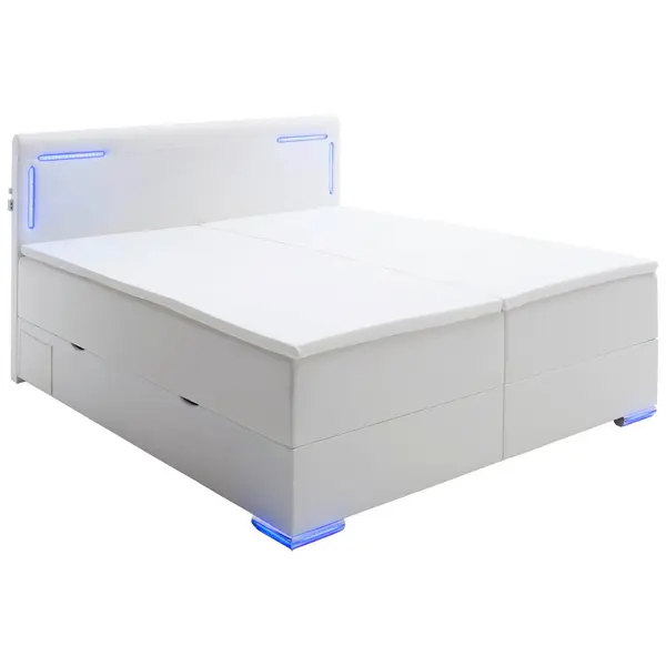 Boxspring, 180/200 cm, alb